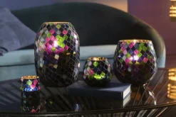 Ygo TL-Houder MOZAIK Glas Paars M| Woondecoratie