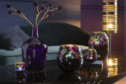 Ygo TL-Houder MOZAIK Glas Paars M| Woondecoratie