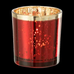 Ygo TL-Houder ROLI Glas Rood Rand Goud S| Woondecoratie