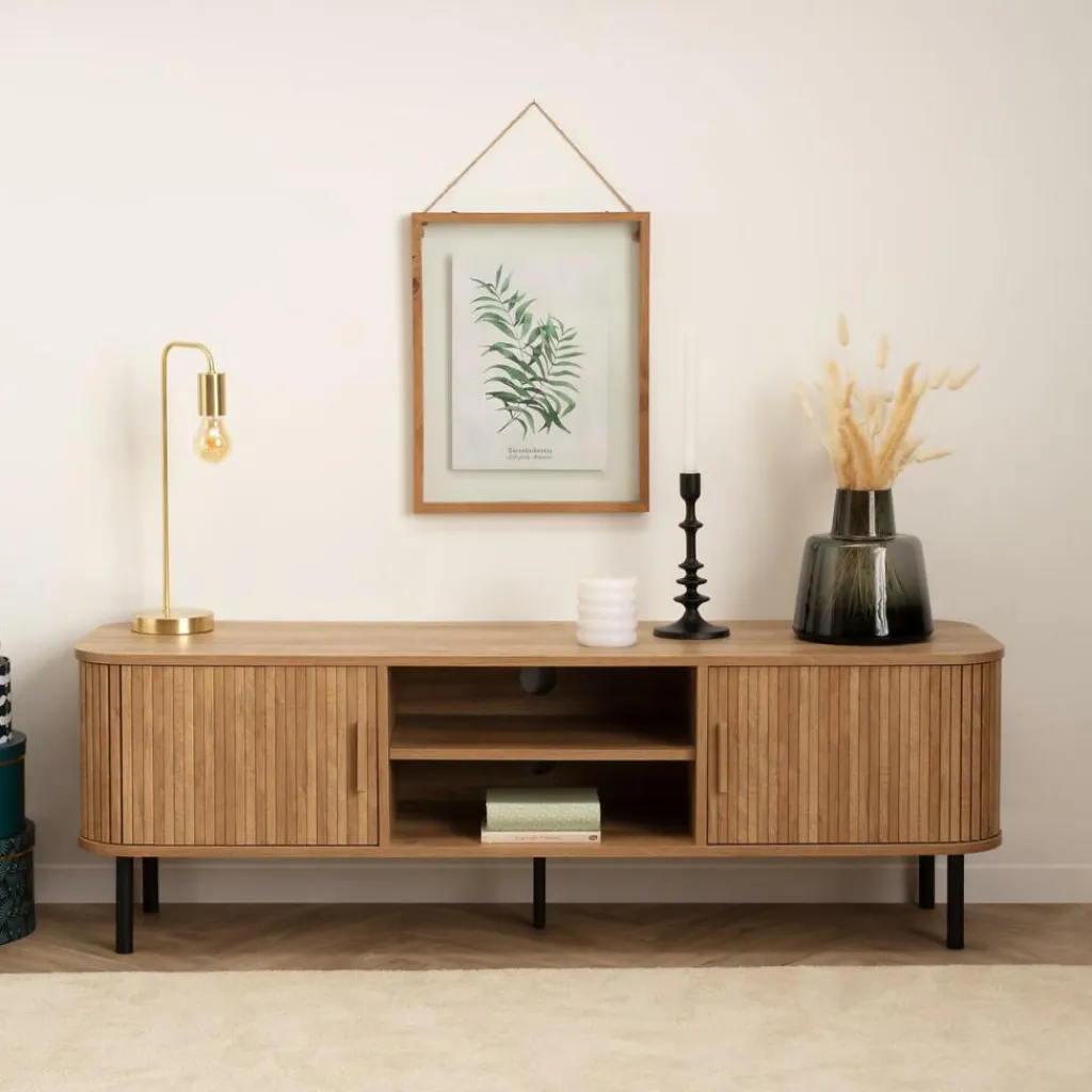 Ygo TV-meubel COLVAS Hout Naturel B140| Tv-Meubelen
