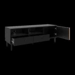 Ygo Tv-Meubel ERNESTO 2xNIS-2L-D B 138 Artisan Eik/Zwart| Tv-Meubelen