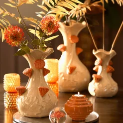 Ygo Vaas ODHALI Ker. Creme/Oranje| Woondecoratie