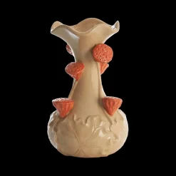 Ygo Vaas ODHALI XL Ker. Creme/Oranje| Woondecoratie