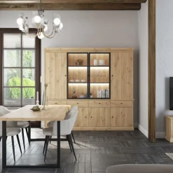 Ygo Vitrinekast CASTELLO B240 Lichte Eik| Vitrinekasten