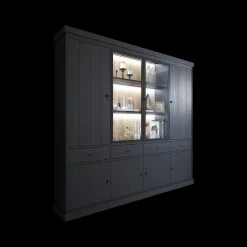 Ygo Vitrinekast CASTELLO B240 Zwarte Eik| Vitrinekasten