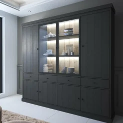 Ygo Vitrinekast CASTELLO B240 Zwarte Eik| Vitrinekasten