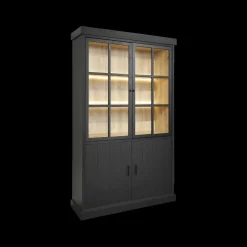 Ygo Vitrinekast WINSTON Zwart B122| Vitrinekasten