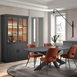 Ygo Vitrinekast WINSTON Zwart B122| Vitrinekasten