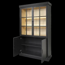Ygo Vitrinekast WINSTON Zwart B122| Vitrinekasten