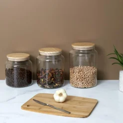 Ygo Voorraadbokaal EMMEK 2.9l Glas/Hout| Bewaaraccessoires