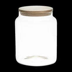 Ygo Voorraadbokaal EMMEK 2.4l Glas/Hout| Bewaaraccessoires