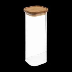 Ygo Voorraadpot AZIME Glas/Acacia 2l| Bewaaraccessoires