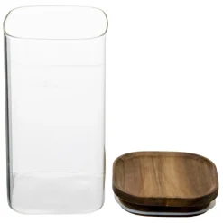 Ygo Voorraadpot AZIME Glas/Acacia 1,3l| Bewaaraccessoires