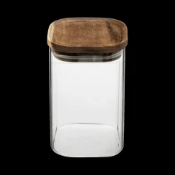 Ygo Voorraadpot AZIME Glas/Acacia 1l| Bewaaraccessoires