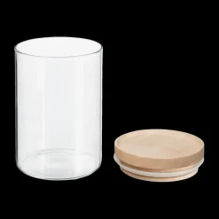 Ygo Voorraadpot BJORN Glas Hout 600ml| Bewaaraccessoires