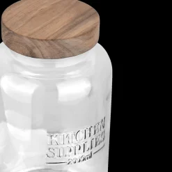 Ygo Voorraadpot DOROTA 2L Glas/Hout| Bewaaraccessoires