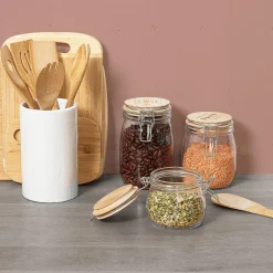 Ygo Voorraadpot HOMEMADE 1l Glas/Hout| Bewaaraccessoires