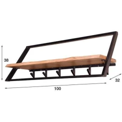 Ygo Wandkapstok legger/6 haken/stang, B100-H38-D32| Opbergen