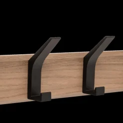 Ygo Wandkapstok STANGH 4 Haken Hout/Zwart| Opbergen