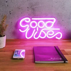 Ygo Wandlamp GOOD VIBES Roze| Decoratieve Accessoires|Kinderverlichting