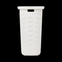 Ygo Wasmand CORBIA 60L M/Deksel Wit| Was- & Linnenmanden|Badkameropbergers