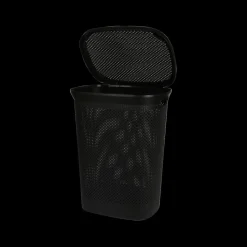 Ygo Wasmand FILOM Hoog 60l M/Deksel Zwart| Was- & Linnenmanden|Badkameropbergers