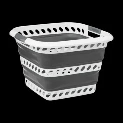 Ygo Wasmand LAUNDRIK S Plooibaar Wit/Grijs| Was- & Linnenmanden|Badkameropbergers