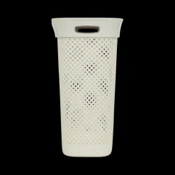 Ygo Wasmand PURLLE 60L M/Deksel Beige| Was- & Linnenmanden|Badkameropbergers