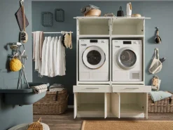 Ygo Wasruimteset LAUNDRY: Wasmachinekast laag X2 + Opzetkast breed X2| Wasruimte & Opbergkasten
