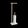 Ygo WC-borstel/Pap.Houder ATHOR Bam./Met. Wit| Wastafelaccessoires