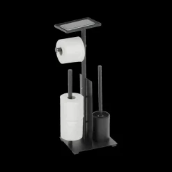 Ygo Wc-Borstel/Papier Houder LINZO Met. Zwart| Toiletaccessoires