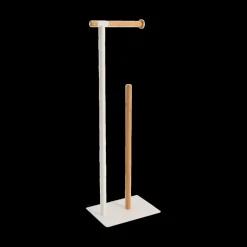 Ygo WC-Rolhouder ATHOR Bamboe/Met. Wit| Toiletaccessoires