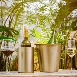 Ygo Wijnkoeler PEARLIO Schuin Brushed Goud| Aperitief & Wijn