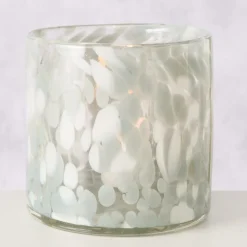 Ygo Windlicht BABLU Rnd Gls Bl/Gr| Woondecoratie