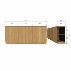 Ygo Woood Dressoir ZUMA 6D Eik Fineer B200| Dressoirs