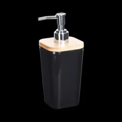 Ygo Zeepdispenser BLACKWOOD Zwart/Bamboe| Wastafelaccessoires