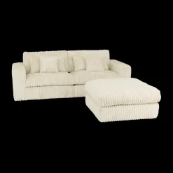 Ygo 3-zit PROSPERO Rib Ecru B248| Zitbanken